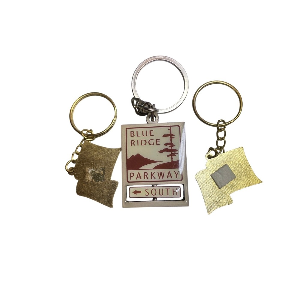 Keychain Key Ring Lot Blue Ridge American Flag - Picture 2 of 2